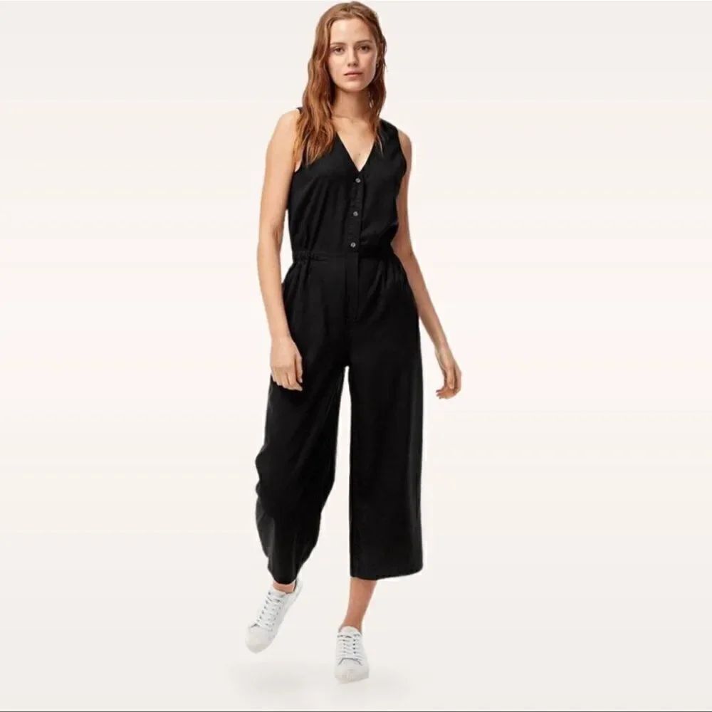 Aritzia Wilfred Black Noir Free Black Shiya Jumpsuit M
